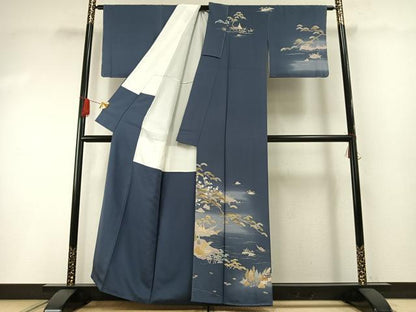 平和屋着物●訪問着　友禅　作家物　風景文　暈し染め　正絹　逸品　未使用　AABH0606fy