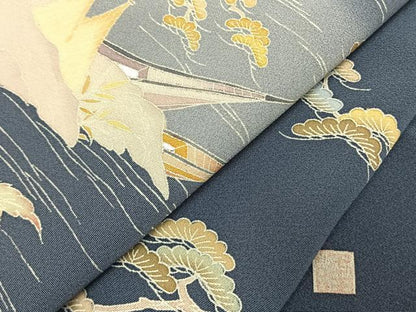 平和屋着物●訪問着　友禅　作家物　風景文　暈し染め　正絹　逸品　未使用　AABH0606fy