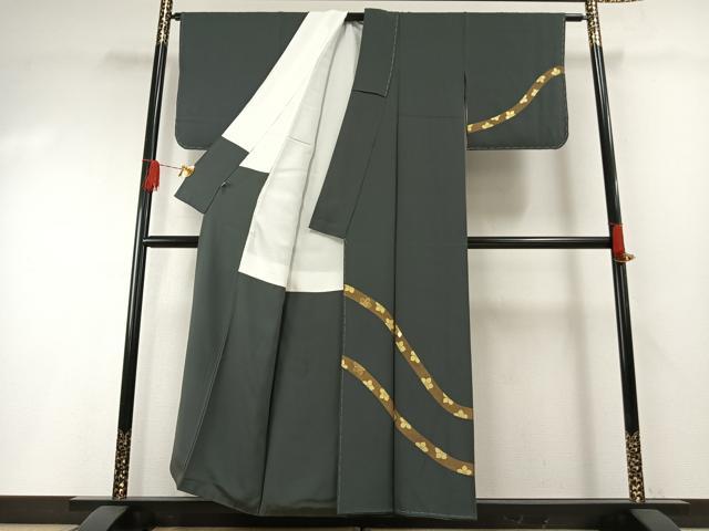 平和屋着物●訪問着　竹屋町刺繍　鬘帯　金彩　まるやま扱い　正絹　逸品　未使用　AABH0619fy