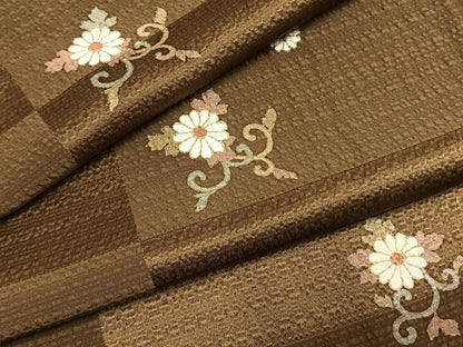 平和屋着物●友禅作家の巨匠　浅井青仁　小紋　花唐草文　金彩　正絹　逸品　AABH0623fy