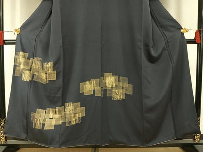 平和屋着物●訪問着　色紙重ね文　金彩　正絹　逸品　AABH0624fy