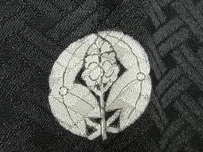 平和屋着物●訪問着　波文　黒地　金彩　正絹　逸品　AABH0625fy