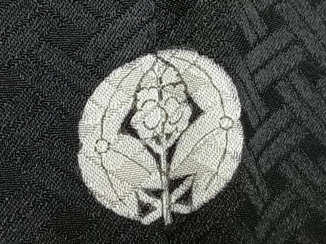 平和屋着物●訪問着　波文　黒地　金彩　正絹　逸品　AABH0625fy