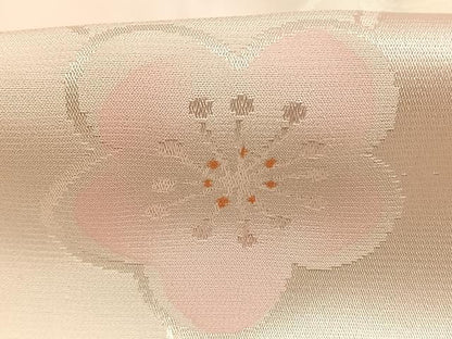 平和屋着物●振袖用長襦袢　無双仕立て　枝梅地紋　暈し染め　半衿刺繍　正絹　逸品　AABH0630fy
