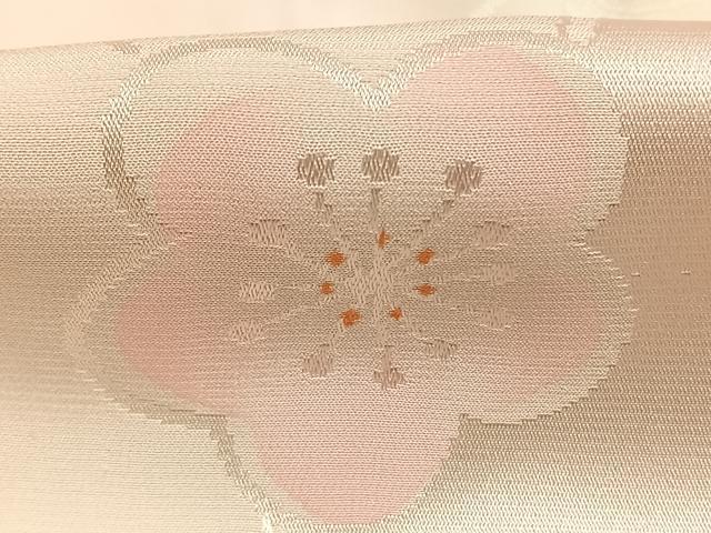 平和屋着物●振袖用長襦袢　無双仕立て　枝梅地紋　暈し染め　半衿刺繍　正絹　逸品　AABH0630fy