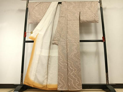 平和屋着物●上質な小紋　絞り　霞文　正絹　逸品　未使用　AABH0636fy