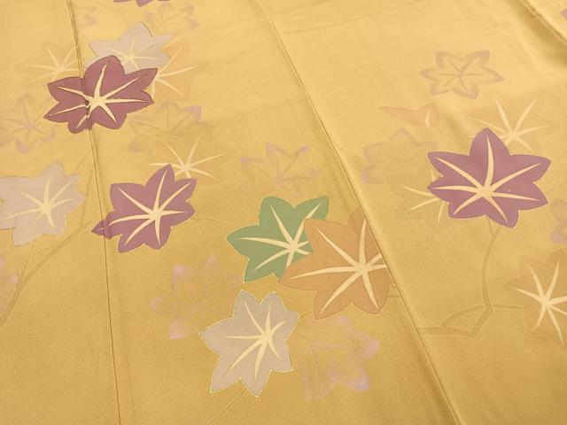 平和屋着物●訪問着　駒刺繍　舞葉文　暈し染め　金彩　正絹　逸品　AABH0639fy