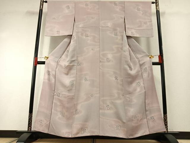 平和屋着物●上質な小紋　地紋起こし　色紙花文　暈し染め　正絹　逸品　AABH0644fy