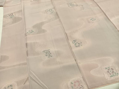 平和屋着物●上質な小紋　地紋起こし　色紙花文　暈し染め　正絹　逸品　AABH0644fy