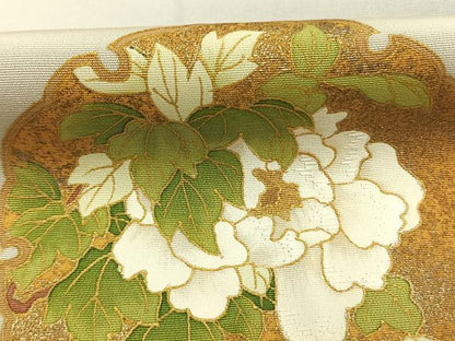 平和屋着物●訪問着　雪輪花鳥文　暈し染め　金彩　正絹　逸品　AABH0645fy