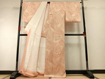 平和屋着物●上質な小紋　絞り　舞蝶文　正絹　逸品　AABH0647fy