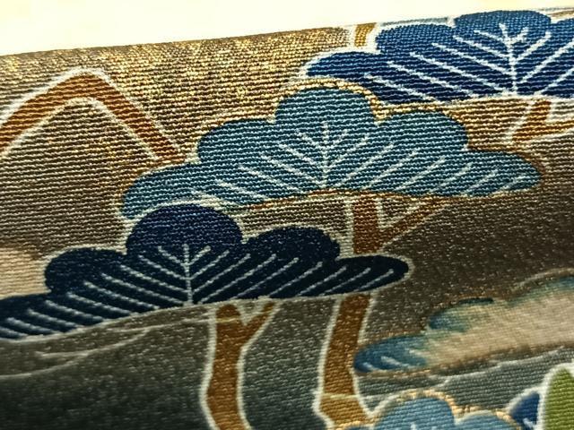 平和屋着物●豪華黒留袖　友禅　作家物　風景松文　暈し染め　金彩　正絹　逸品　AABH0650fy