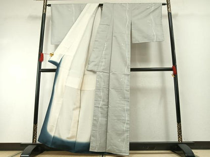 平和屋着物●お召　蔦の葉間道　正絹　逸品　未使用　AABH0652fy