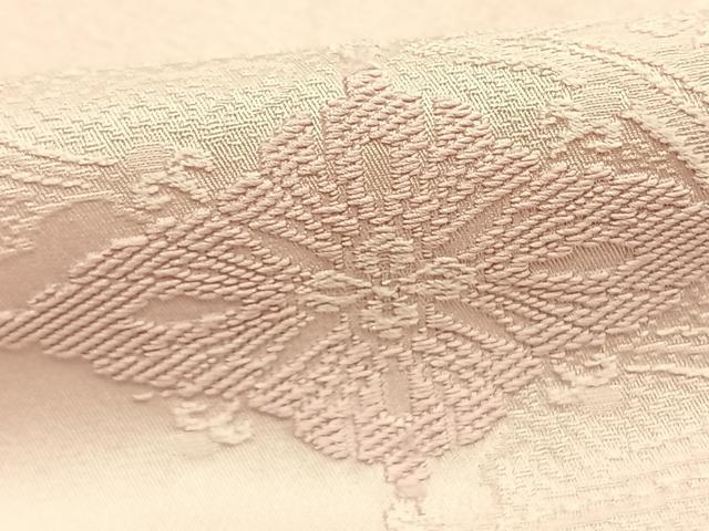 平和屋着物●上質な色無地　花菱地紋　薄桜色　正絹　逸品　未使用　AABH0656fy