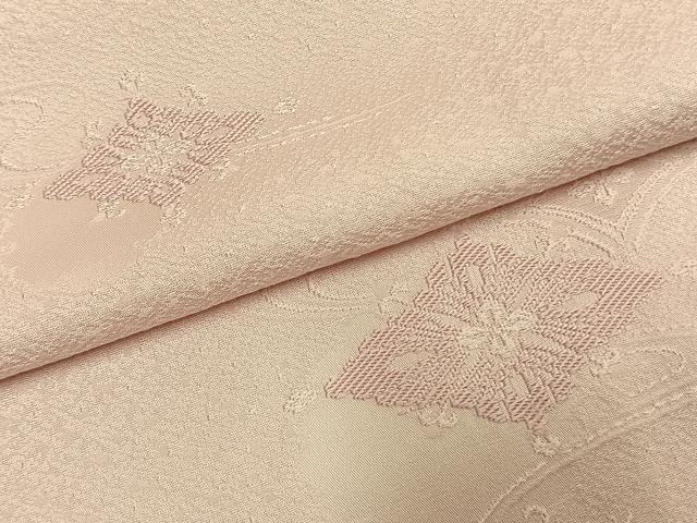 平和屋着物●上質な色無地　花菱地紋　薄桜色　正絹　逸品　未使用　AABH0656fy