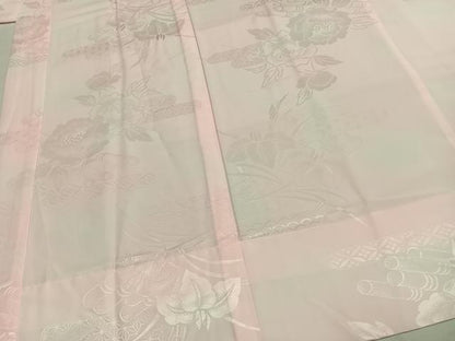 平和屋着物●振袖用長襦袢　無双仕立て　草花地紋　洗える着物　AABH0657fy