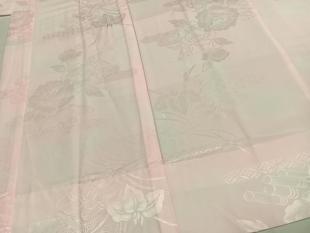 平和屋着物●振袖用長襦袢　無双仕立て　草花地紋　洗える着物　AABH0657fy