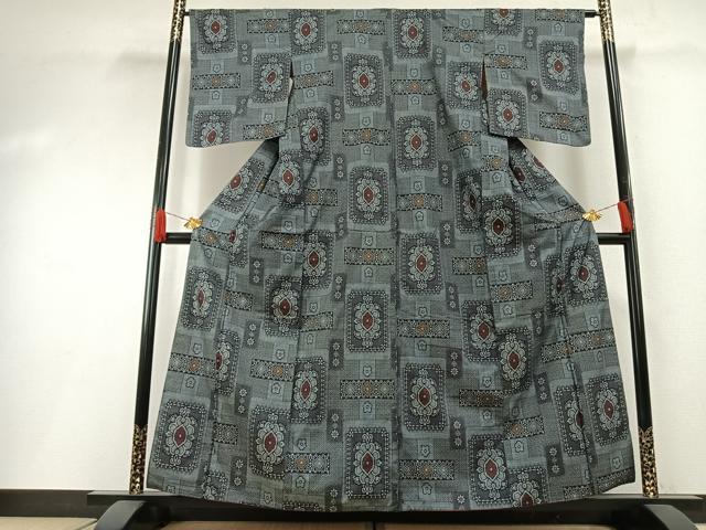 平和屋着物●本場大島紬　割り込み絣　正絹　逸品　AABH0661fy
