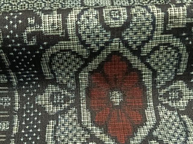 平和屋着物●本場大島紬　割り込み絣　正絹　逸品　AABH0661fy
