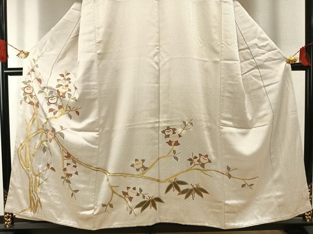 平和屋着物●豪華色留袖　駒刺繍　舞花文　金彩　正絹　逸品　CABD8971gh 平和屋着物□豪華黒留袖 駒刺繍 吉祥花文 金彩 逸品 DAAA4087arの通販