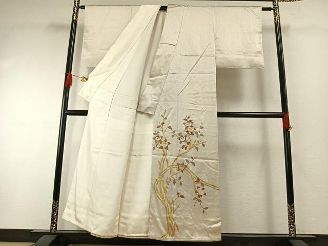 平和屋着物○豪華色留袖 駒刺繍 枝花文 金彩 正絹 逸品 AABH0671fy
