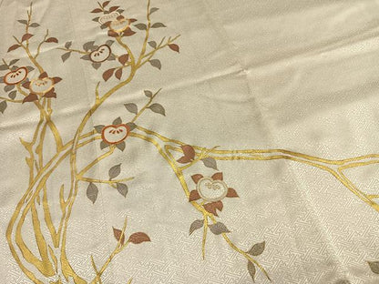 平和屋着物●豪華色留袖　駒刺繍　枝花文　金彩　正絹　逸品　AABH0671fy