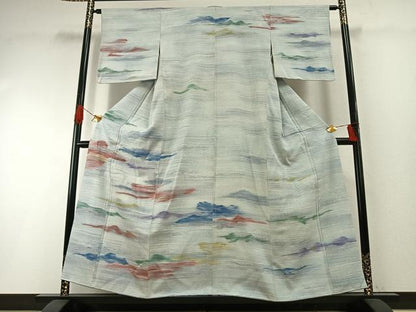 平和屋着物●訪問着　霞文　正絹　逸品　AABH0672fy