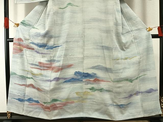 平和屋着物●訪問着　霞文　正絹　逸品　AABH0672fy