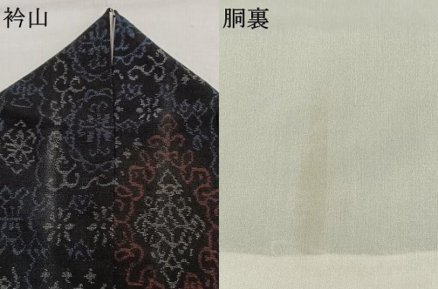 平和屋着物●結城ちぢみ　吉祥花文　正絹　逸品　AABH0675fy