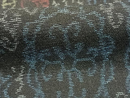 平和屋着物●結城ちぢみ　吉祥花文　正絹　逸品　AABH0675fy