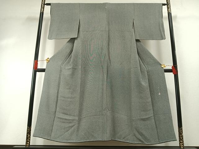 平和屋着物●寺山存男　江戸小紋　万筋　灰色×白色　正絹　逸品　AABH0680fy