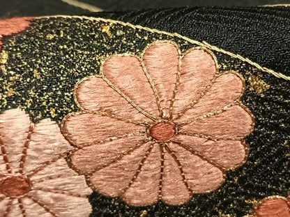 平和屋着物●訪問着　総刺繍　松竹梅　黒地　金彩　金糸　銀座秀粋　たとう紙付き　正絹　逸品　AABH0682fy