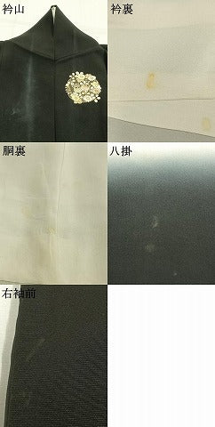 平和屋着物●訪問着　総刺繍　花丸文　黒地　金銀糸　銀座秀粋　たとう紙付き　正絹　逸品　AABH0683fy