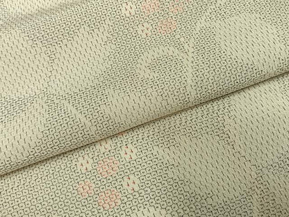 平和屋着物●本塩沢　110亀甲　花唐草文　鈴乃屋扱い　正絹　逸品　AABH0688fy