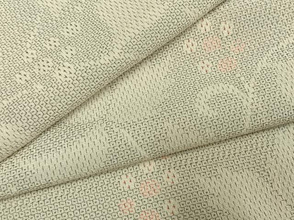 平和屋着物●本塩沢　110亀甲　花唐草文　鈴乃屋扱い　正絹　逸品　AABH0688fy