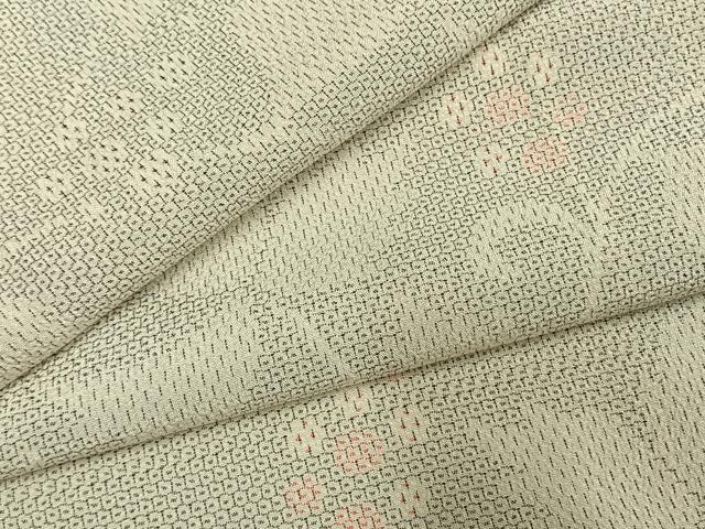 平和屋着物●本塩沢　110亀甲　花唐草文　鈴乃屋扱い　正絹　逸品　AABH0688fy