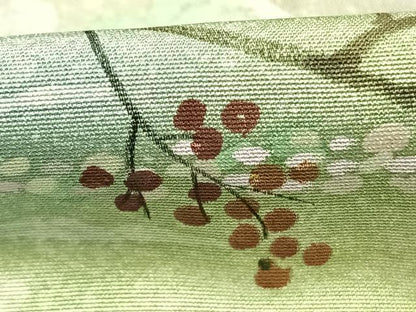 平和屋着物●訪問着　手描き　風景枝花文　暈し染め　正絹　逸品　AABH0692fy
