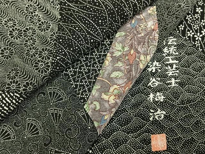 平和屋着物●伝統工芸士 染谷梅治　小紋　百柄　さが美扱い　正絹　逸品　AABH0694fy