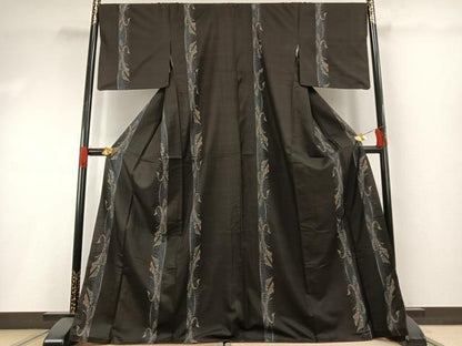平和屋着物●本場大島紬　カタス9マルキ　束ね熨斗花文　やまと誂製　正絹　逸品　AABH0698fy