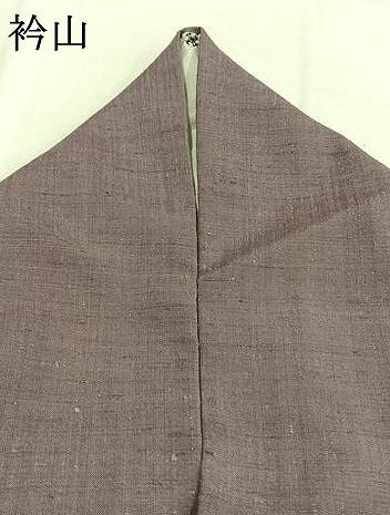 平和屋着物●結城紬　色無地　鳩羽鼠色　正絹　逸品　AABH0700fy