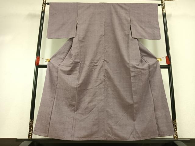 平和屋着物●結城紬　色無地　鳩羽鼠色　正絹　逸品　AABH0700fy