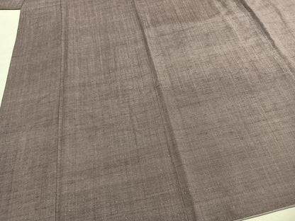 平和屋着物●結城紬　色無地　鳩羽鼠色　正絹　逸品　AABH0700fy