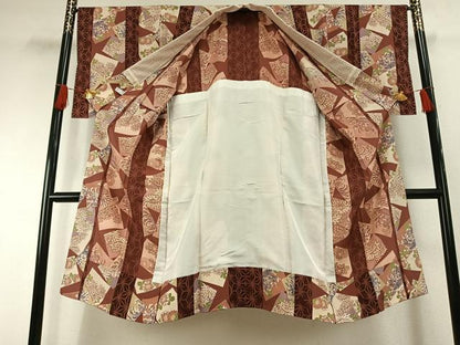 平和屋着物●長襦袢　無双仕立て　色紙重ね花文　正絹　逸品　未使用　AABH0705fy