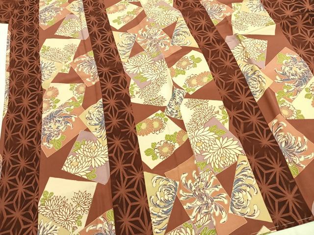 平和屋着物●長襦袢　無双仕立て　色紙重ね花文　正絹　逸品　未使用　AABH0705fy
