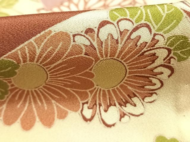 平和屋着物●長襦袢　無双仕立て　色紙重ね花文　正絹　逸品　未使用　AABH0705fy