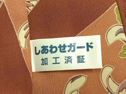 平和屋着物●長襦袢　無双仕立て　色紙重ね花文　正絹　逸品　未使用　AABH0705fy