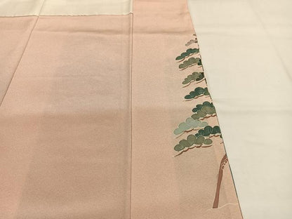 平和屋着物●高級染元　粋峰　林芳夫　京加賀友禅　訪問着　松竹梅　風景文　暈し染め　正絹　逸品　AABH0709fy