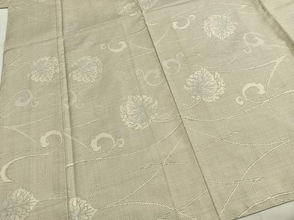 平和屋着物●本場大島紬　白大島　カタス7マルキ　葉唐草文　正絹　逸品　未使用　AABH0710fy