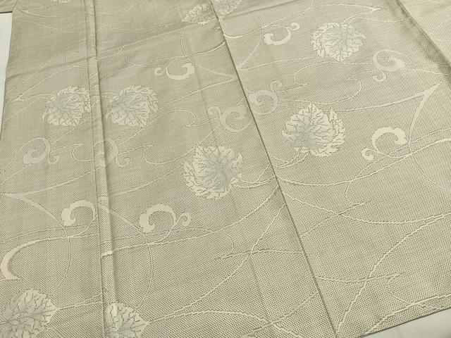 平和屋着物●本場大島紬　白大島　カタス7マルキ　葉唐草文　正絹　逸品　未使用　AABH0710fy