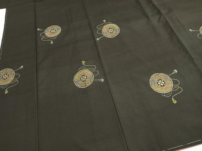 平和屋着物●本場大島紬　カタス9マルキ　地空き　花丸文　正絹　逸品　未使用　AABH0712fy